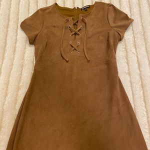 Brown Suede Mini Dress